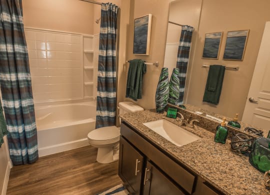 Bathroom with bath tub at Level 25 at Oquendo by Picerne, Las Vegas, 89148