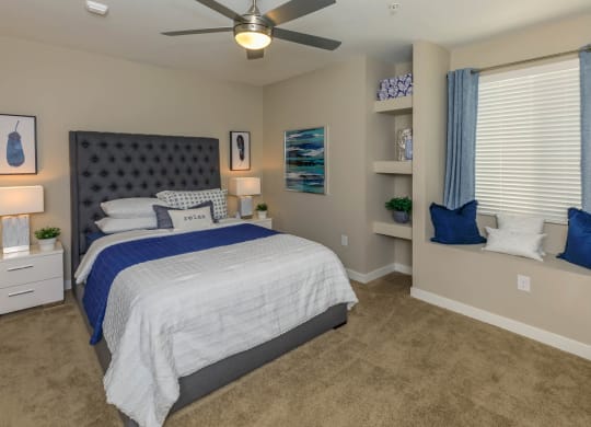 Bedroom with cozy bed at Level 25 at Sunset by Picerne, Las Vegas, NV
