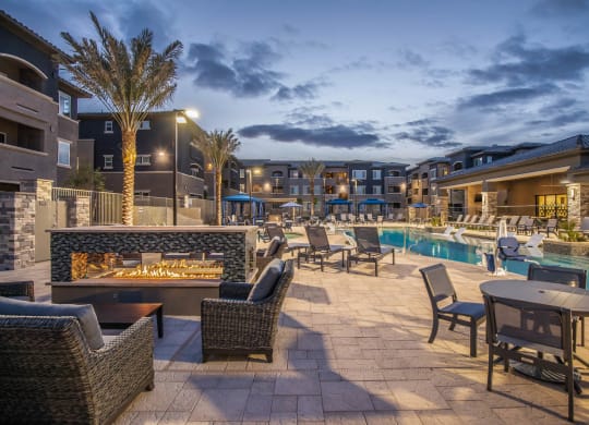 firepit outside at Level 25 at Sunset by Picerne, Las Vegas, 89113