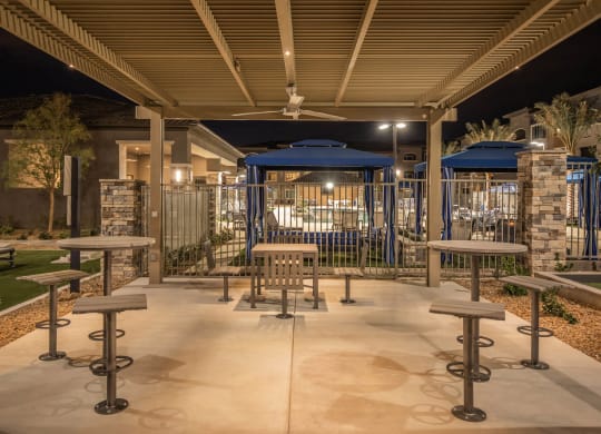 BBQ table chair at Level 25 at Sunset by Picerne, Nevada