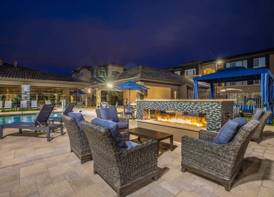 Pool side seating at Level 25 at Sunset by Picerne, Las Vegas