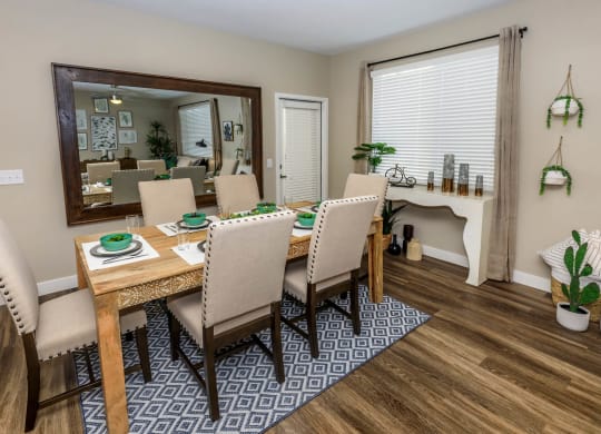 Wooden dining table at Level 25 at Sunset by Picerne, Las Vegas, 89113