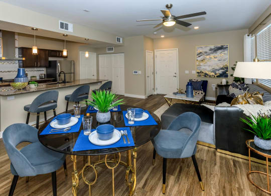 Ceiling fan lights in living room at Level 25 at Sunset by Picerne, Nevada, 89113