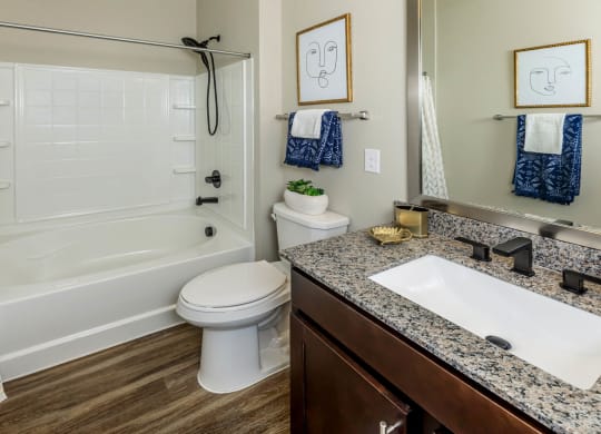 Bathroom with tub at Level 25 at Sunset by Picerne, Las Vegas