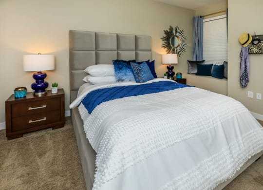 Bedroom with lamps at Level 25 at Sunset by Picerne, Las Vegas, NV