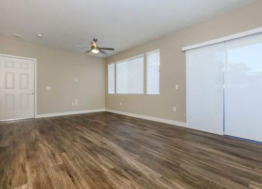 Wooden flooring living room at Level 25 at Sunset by Picerne, Las Vegas, NV