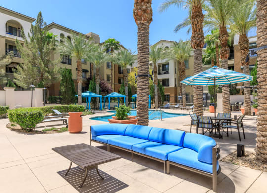 Outdoor seating in couch at Loreto & Palacio by Picerne, Las Vegas, NV, 89149