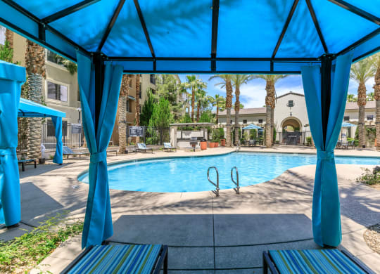 Pool side gazebo at Loreto & Palacio by Picerne, Las Vegas