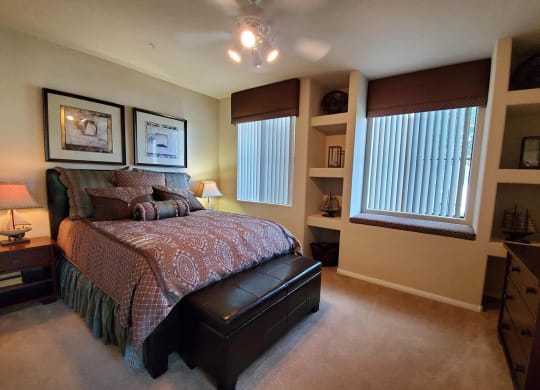 Bedroom With Ceiling Fan at The Paramount by Picerne, Las Vegas, 89123