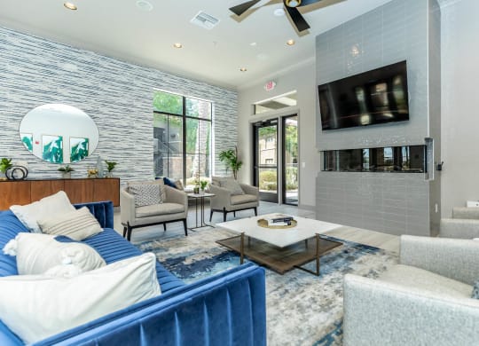 Tv in living room at The Paseo by Picerne, Arizona, 85395