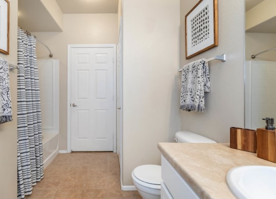 Bath with shower area at The Paseo by Picerne, Goodyear, 85395