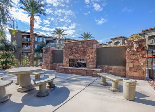 Outdoor Firepit Patio at The Passage Apartments by Picerne, Nevada, 89014