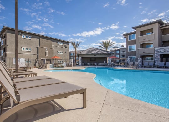 Poolside Sundeck at The Passage Apartments by Picerne, Henderson, NV