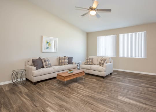 Wood Floor Living Room at The Passage Apartments by Picerne, Henderson, NV, 89014