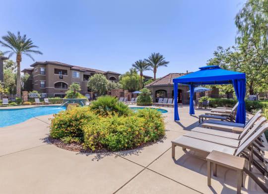 Poolside Sundeck With Relaxing Chairs at The Preserve by Picerne, N Las Vegas, 89086