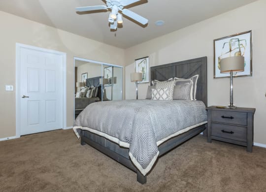 Bedroom With Ceiling Fan at The Preserve by Picerne, Nevada