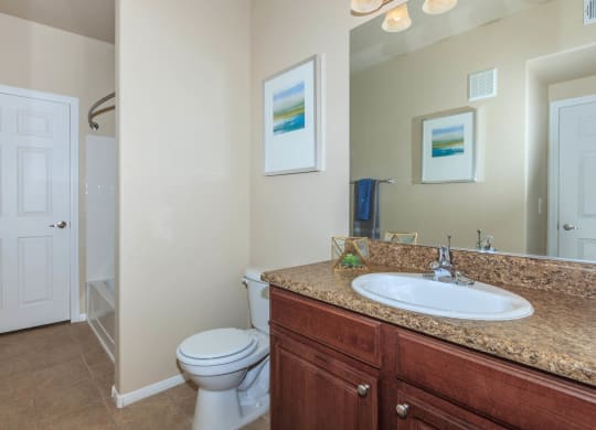 Renovated Bathrooms With Quartz Counters at The Preserve by Picerne, N Las Vegas