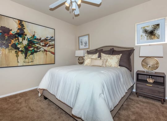 Bedroom With Ceiling Fan at The Preserve by Picerne, N Las Vegas, NV