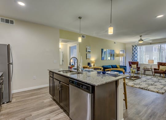 Kitchen and livingat The View at Horizon Ridge, Henderson, NV