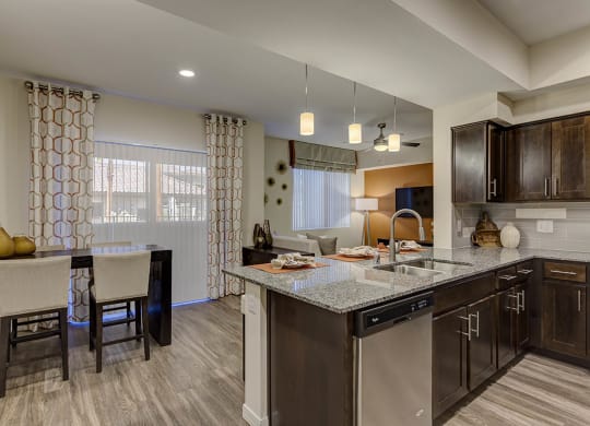 Kitchen and dining at The View at Horizon Ridge, Henderson, NV, 89012