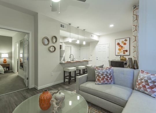 Living with couch at The View at Horizon Ridge, Henderson, Nevada