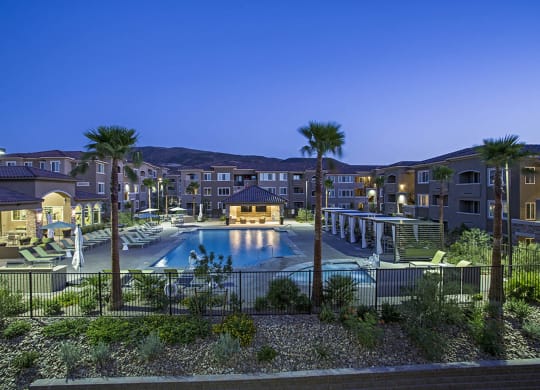 Night pool view at The View at Horizon Ridge, Henderson