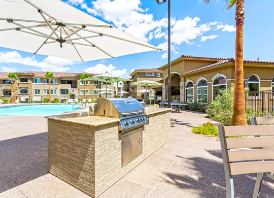BBQ outside at The View at Horizon Ridge, Henderson, 89012