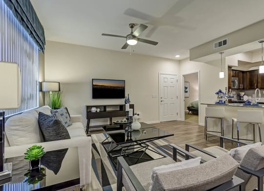 Dining table chair and living room area at The View at Horizon Ridge, Henderson, NV, 89012