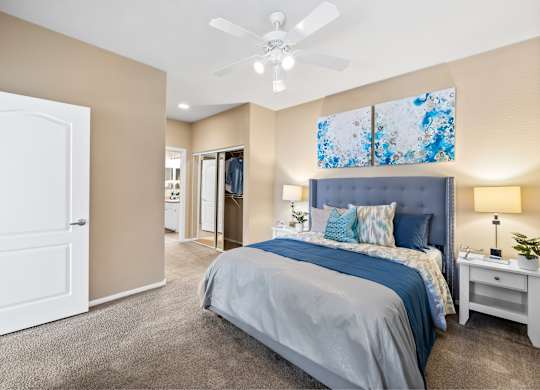 Bedroom With Ceiling Fan at The Fairways by Picerne, Nevada, 89141