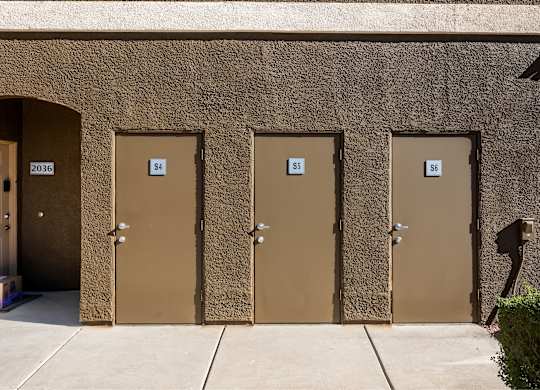 Exterior rentable storage at The Fairways by Picerne Apartments, Nevada