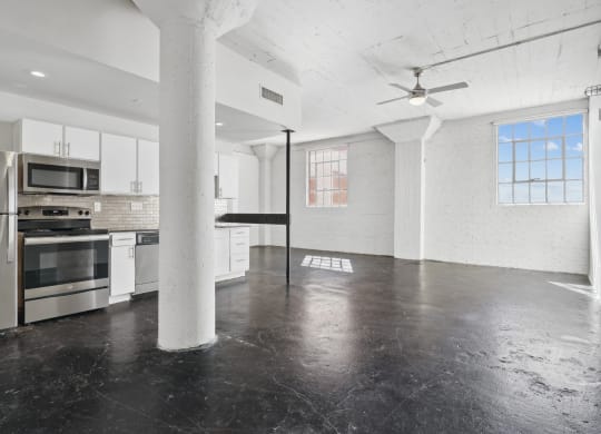 Kitchen and Living Area at 3200 Main in Dallas, TX