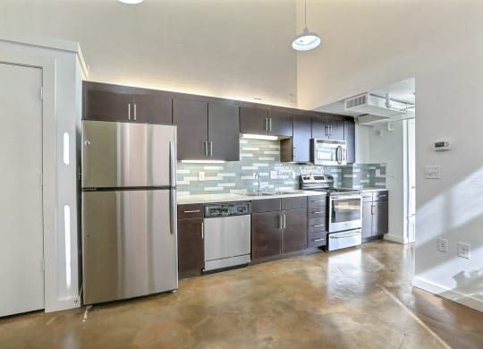 Unit 1 Kitchen  at 3333 Elm Street Lofts in Deep Ellum, Dallas, Texas, TX