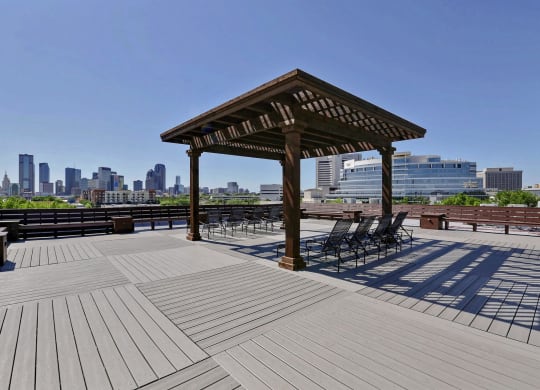 Rooftop Patio at The Continental Lofts in Deep Ellum, Dallas, Texas, TX