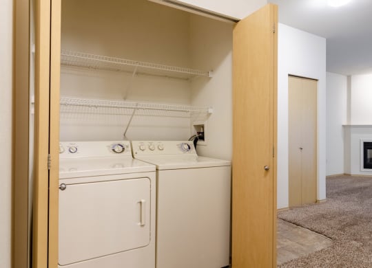 Washer and Dryers in Model at Abbey Rowe Apartments in Olympia, Washington, WA