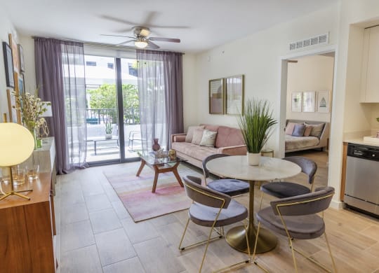 Spacious Living Room With Private Balcony at Alameda West, Miami