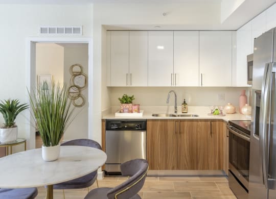 Fully Furnished Kitchen With Stainless Steel Appliances at Alameda West, Miami, Florida