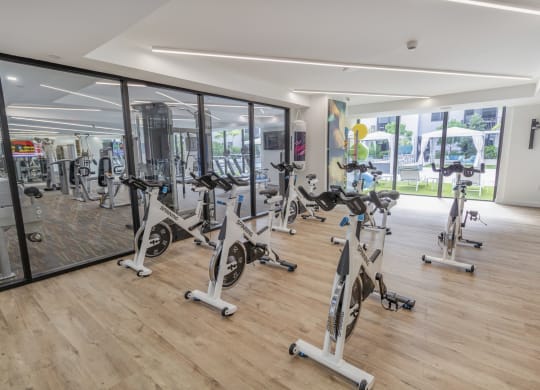 State Of The Art Fitness Center with Exercise Bicycles at Alameda West, Miami, Florida