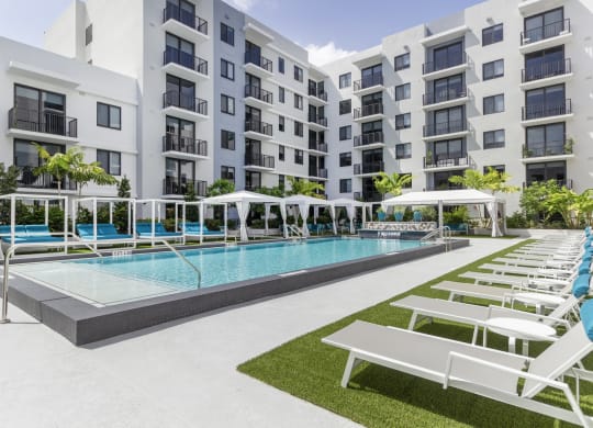 Swimming Pool With Relaxing Sundecks at Alameda West, Miami, Florida