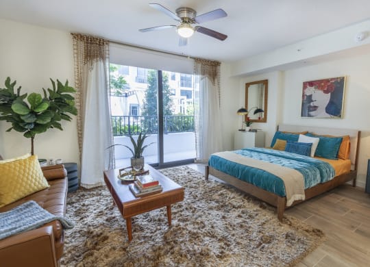 Bedroom With Expansive Windows at Alameda West, Miami, Florida