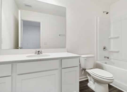 a bathroom with a sink toilet and a mirror