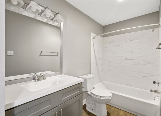 Unit Bathroom at The Players Club Apartments in Nashville, TN
