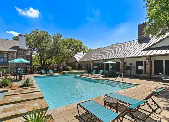 take a dip in the resort style pool