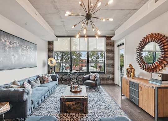 The Case Building Apartments in Dallas, TX 1 Bedroom Living Room