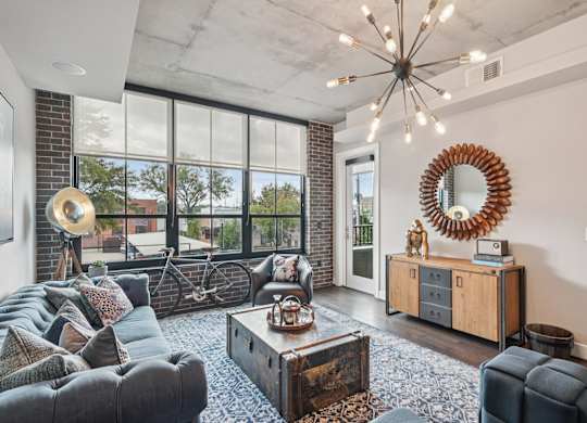 The Case Building Apartments in Dallas, TX 1 Bedroom Living Room