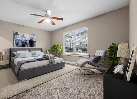 1 Bedroom Unit| Virtually Staged Bedroom at Capital Grand in Tallahassee, FL