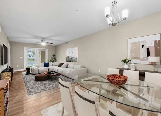 1 Bedroom Unit | Virtually Staged Living Room at Capital Grand in Tallahassee, FL