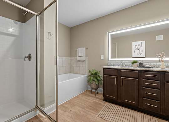3 Bedroom Unit| Virtually Staged Bathroom at Capital Grand in Tallahassee, FL