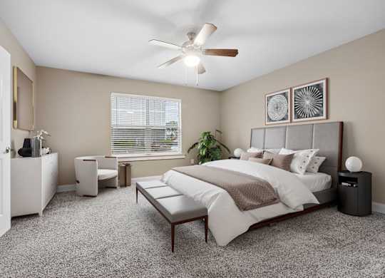 3 Bedroom Unit| Virtually Staged Bedroom at Capital Grand in Tallahassee, FL