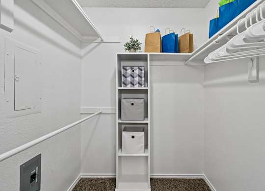 Model unit closet at Chisholm Place in Plano, TX