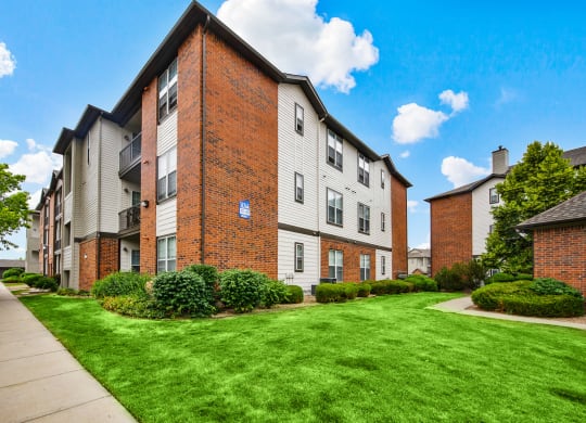 Side view of one of our apartment buildings at Greensview Apartments in Aurora, CO